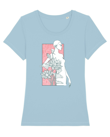 Silueta Floral Pink Sky Blue