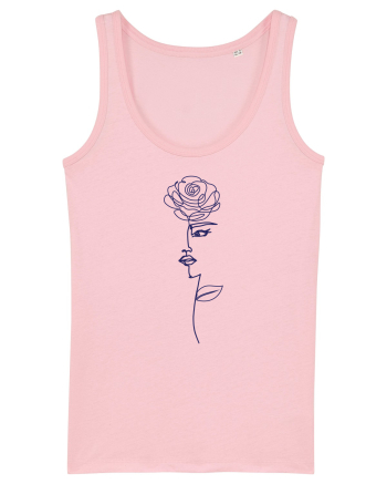 Line Art Rose Cotton Pink