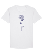 Line Art Rose Tricou mânecă scurtă guler larg Bărbat Skater
