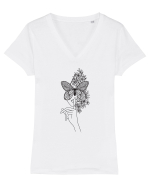 Shhh Tricou mânecă scurtă guler V Damă Evoker