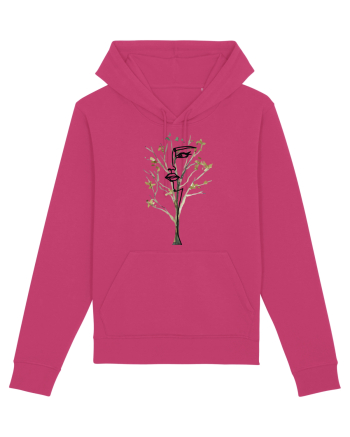 Tree Face Line Art Raspberry