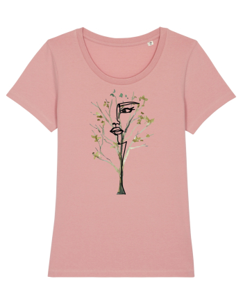 Tree Face Line Art Canyon Pink