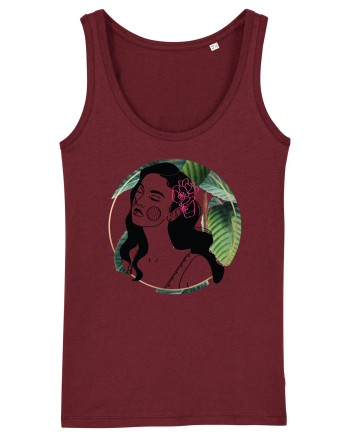 Hawaii Woman Green Burgundy