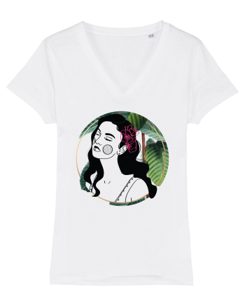 Hawaii Woman Green White