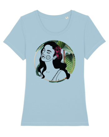 Hawaii Woman Green Sky Blue