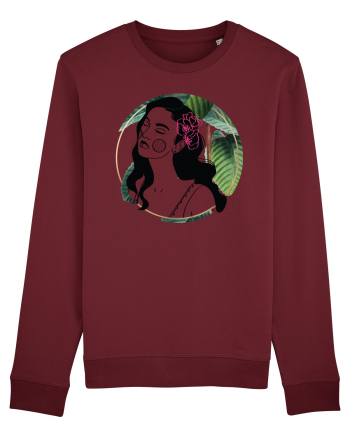 Hawaii Woman Green Burgundy