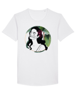 Hawaii Woman Green Tricou mânecă scurtă guler larg Bărbat Skater