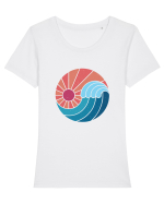 Wave Sunset Tricou mânecă scurtă guler larg fitted Damă Expresser