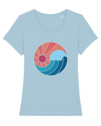 Wave Sunset Sky Blue