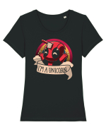 Unicorn DeadPool Tricou mânecă scurtă guler larg fitted Damă Expresser