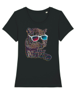 Krazy Katz Tiger Tricou mânecă scurtă guler larg fitted Damă Expresser
