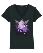 Pocket Monster Woods Tricou mânecă scurtă guler V Damă Evoker