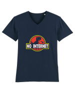 No Internet Dino Tricou mânecă scurtă guler V Bărbat Presenter