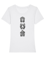Resist Evil Monkeys Tricou mânecă scurtă guler larg fitted Damă Expresser