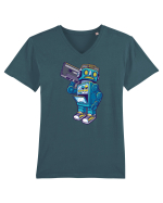 Robot Radio Tricou mânecă scurtă guler V Bărbat Presenter