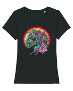 Zombie Unicorn Tricou mânecă scurtă guler larg fitted Damă Expresser