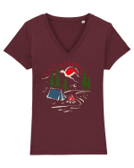 Sunset Campfire Tricou mânecă scurtă guler V Damă Evoker