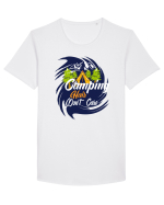 Camping Hair Dont Care Tricou mânecă scurtă guler larg Bărbat Skater