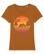 Camping Sunset Tricou mânecă scurtă guler larg fitted Damă Expresser