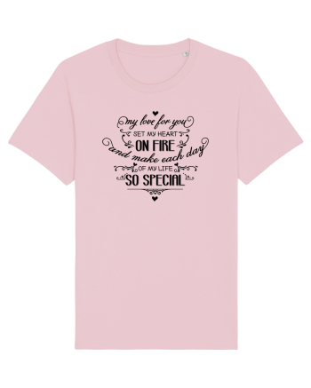 Inima în flăcări Cotton Pink