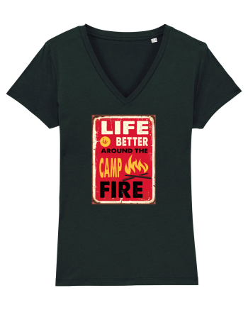 Life is Better Around the Campfire Black