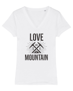 Love is Like a Mountain Tricou mânecă scurtă guler V Damă Evoker