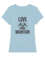 Love is Like a Mountain Tricou mânecă scurtă guler larg fitted Damă Expresser