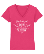 Inima în flăcări Tricou mânecă scurtă guler V Damă Evoker