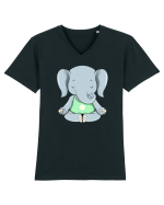 Elefanțel meditand  Tricou mânecă scurtă guler V Bărbat Presenter