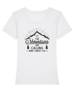 The Mountains are Calling Tricou mânecă scurtă guler larg fitted Damă Expresser