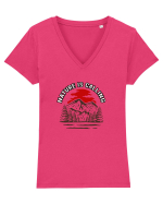 Nature is Calling Tricou mânecă scurtă guler V Damă Evoker