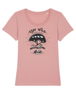Stay Wild Tricou mânecă scurtă guler larg fitted Damă Expresser