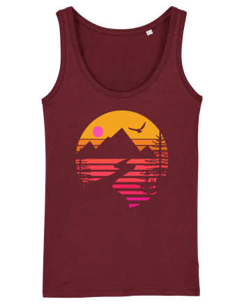 Sunset Mountains Burgundy