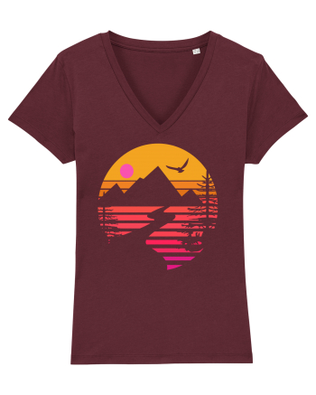 Sunset Mountains Burgundy