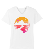 Sunset Mountains Tricou mânecă scurtă guler V Bărbat Presenter