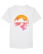 Sunset Mountains Tricou mânecă scurtă guler larg Bărbat Skater