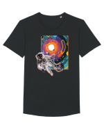 Astro Trippy Design Tricou mânecă scurtă guler larg Bărbat Skater