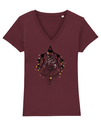 Astronaut Abstract Burgundy