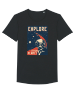Explore Other Planet Tricou mânecă scurtă guler larg Bărbat Skater