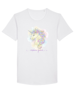 Unicorn Tricou mânecă scurtă guler larg Bărbat Skater