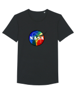 NASA Colorful Tricou mânecă scurtă guler larg Bărbat Skater
