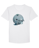 NASA Moon Tricou mânecă scurtă guler larg Bărbat Skater