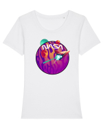 NASA Purple Tricou mânecă scurtă guler larg fitted Damă Expresser