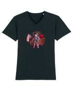 Astronaut Red Planet Tricou mânecă scurtă guler V Bărbat Presenter