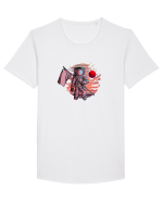 Astronaut Red Planet Tricou mânecă scurtă guler larg Bărbat Skater
