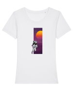 Astro Retro Sunset Tricou mânecă scurtă guler larg fitted Damă Expresser