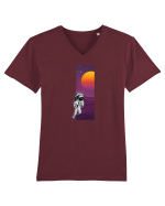 Astro Retro Sunset Tricou mânecă scurtă guler V Bărbat Presenter