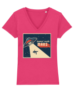 Space Tour Mars UFO Tricou mânecă scurtă guler V Damă Evoker