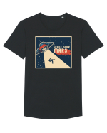 Space Tour Mars UFO Tricou mânecă scurtă guler larg Bărbat Skater