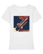 Space Tour Discovery Tricou mânecă scurtă guler larg fitted Damă Expresser
